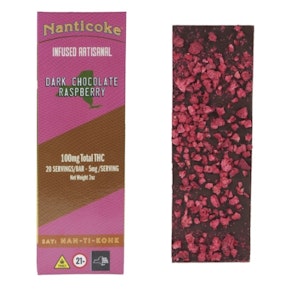 Nanticoke | Edible | Chocolate- Infused Dark Chocolate Raspberry Bar | 100mg