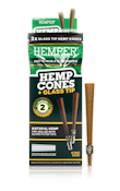 Hemp Pre-rolled Cones with Glass Tips - Natural - King Size (2pk)