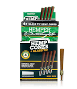 Hemp Pre-rolled Cones with Glass Tips - Natural - Mini Size (4pk)
