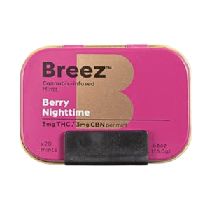 BREEZ - Berry Nighttime Mint Tin | 20pk 3mg:3mg THC:CBN | Breez