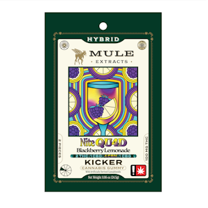 MULE EXTRACTS - Sour Blackberry Lemonade "Nite QU4D Kicker" Gummies | 2pc 400mg 2:1:4:1 (THC:CBD:CBN:CBG) (Live Resin)