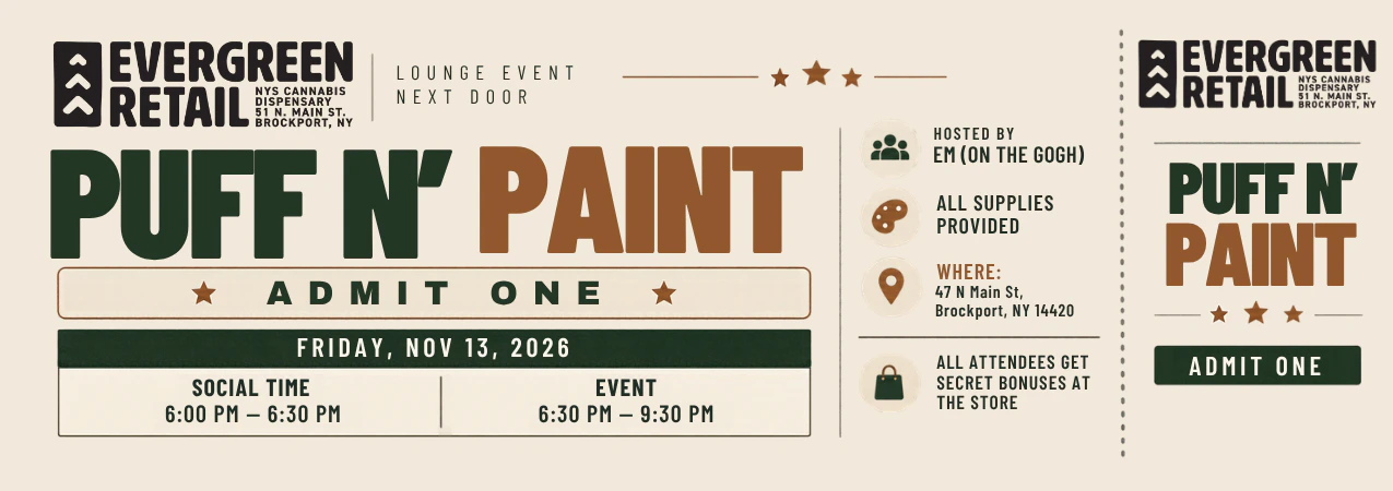 Evergreen Lounge - Evergreen Lounge - Puff & Paint - Admit 1 - Friday, Nov 13th Main Image