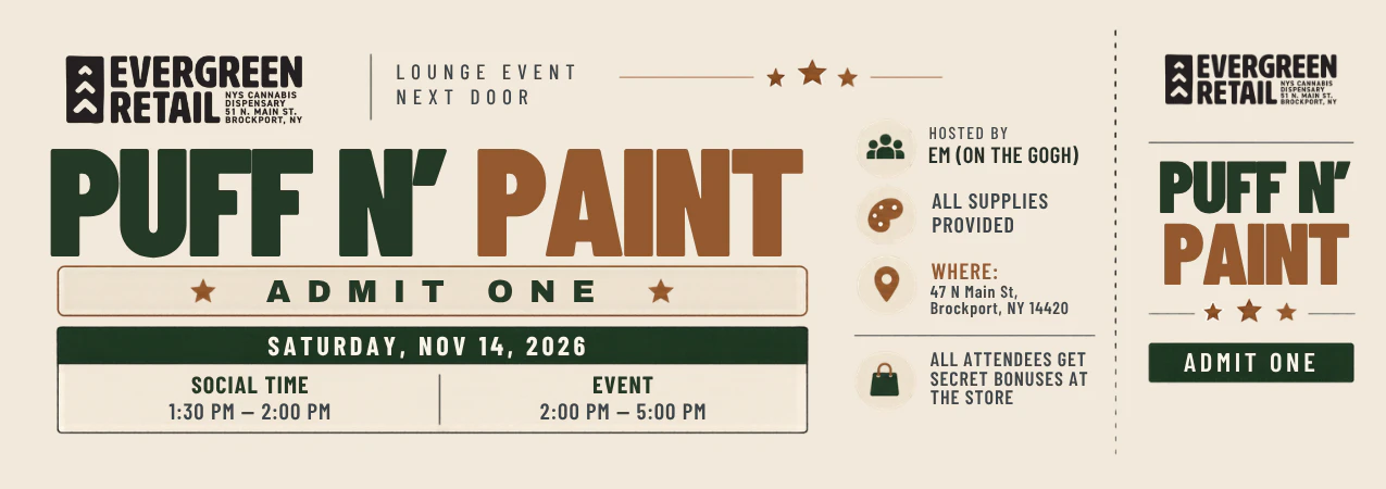 Evergreen Lounge - Evergreen Lounge - Puff & Paint - Admit 1 - Saturday, Nov 14th Main Image
