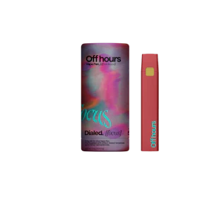 Off Hours - Off hours - Dialed. (Focus) 5mg THC: 1mg CBD: 1mg CBG - .5g - AIO Disposable Vape