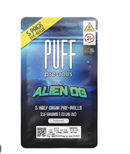 PUFF - PUFF | Alien OG | Pre-Roll 5pk | 2.5g Hybrid