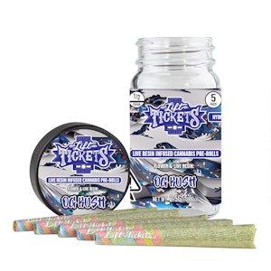 LIFT TICKETS - 5pk - OG Kush x OG Kush -2.5g (H) - Live Resin Infused - Lift Tickets