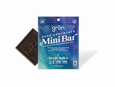 Grön Edibles -  Gron - MINI BAR - Dark Chocolate Seasalt - Sleepy Indica - 100mg