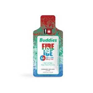 Buddies - Fire & Ice Lotion, 1:1 THC:CBD, Single Use Packet