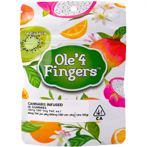 OLE'4 FINGERS - Watermelon 10:1 CBD:THC 110mg 10 Pack Gummies - Ole' 4 Fingers
