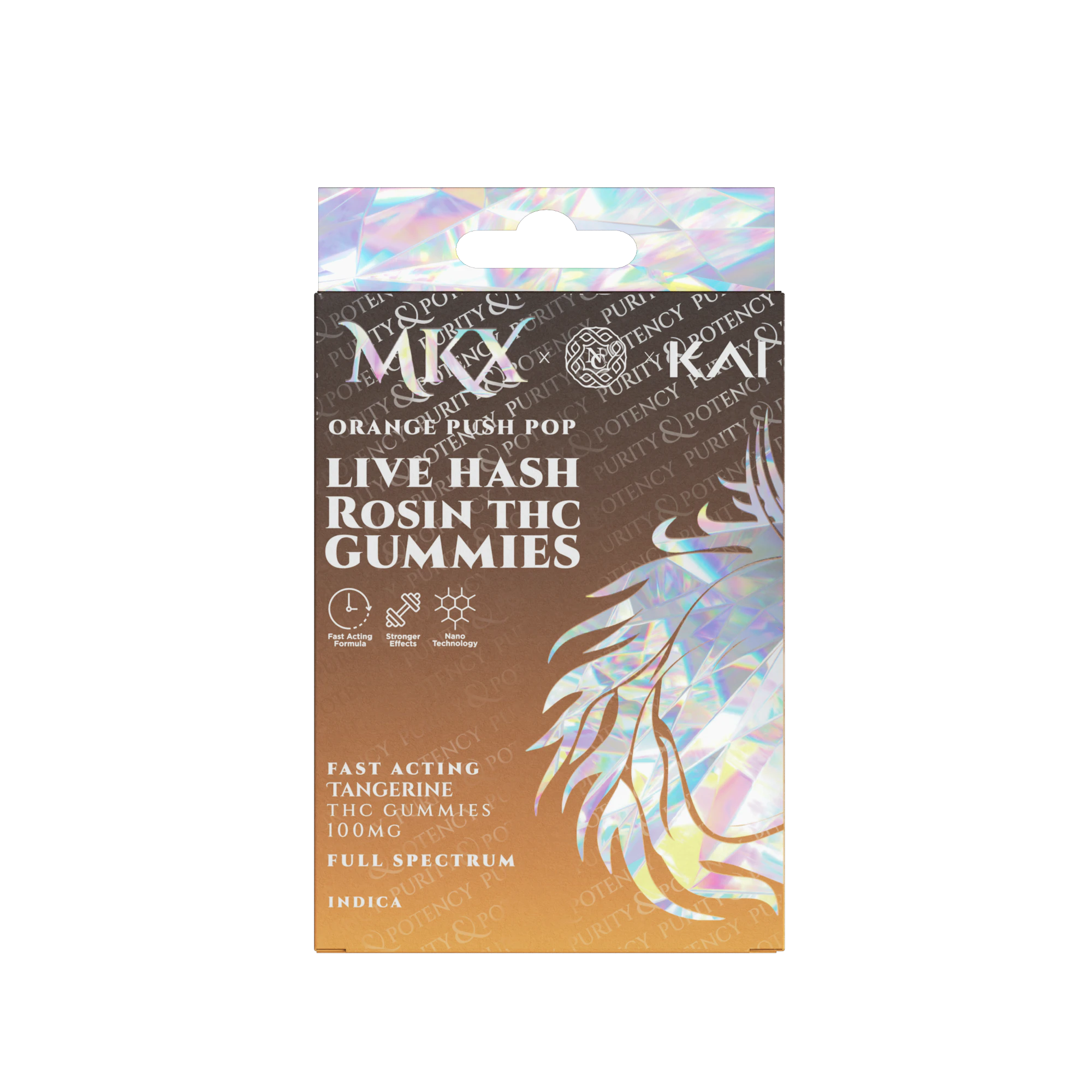 MKX - MKX Gummies - Live Hash Rosin Fast Acting Orange Push Pop - 100mg Main Image