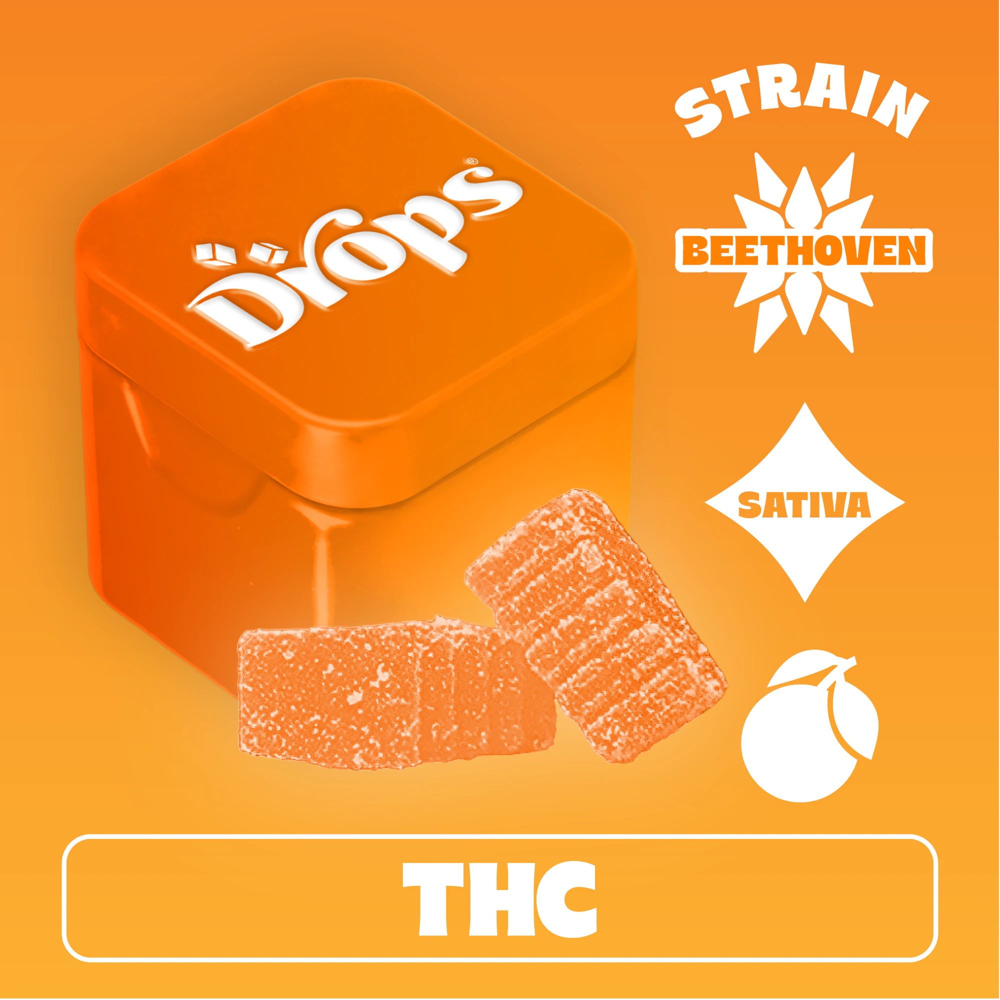 Drops - Drops | Live Rosin Gummies | Orange | Beethoven | 100mg Main Image