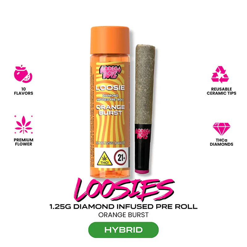 Bodega Boyz - Orange Burst (S) 1pk x 1.25g - Loosies - Diamond Infused - Preroll - Bodega Boyz Main Image