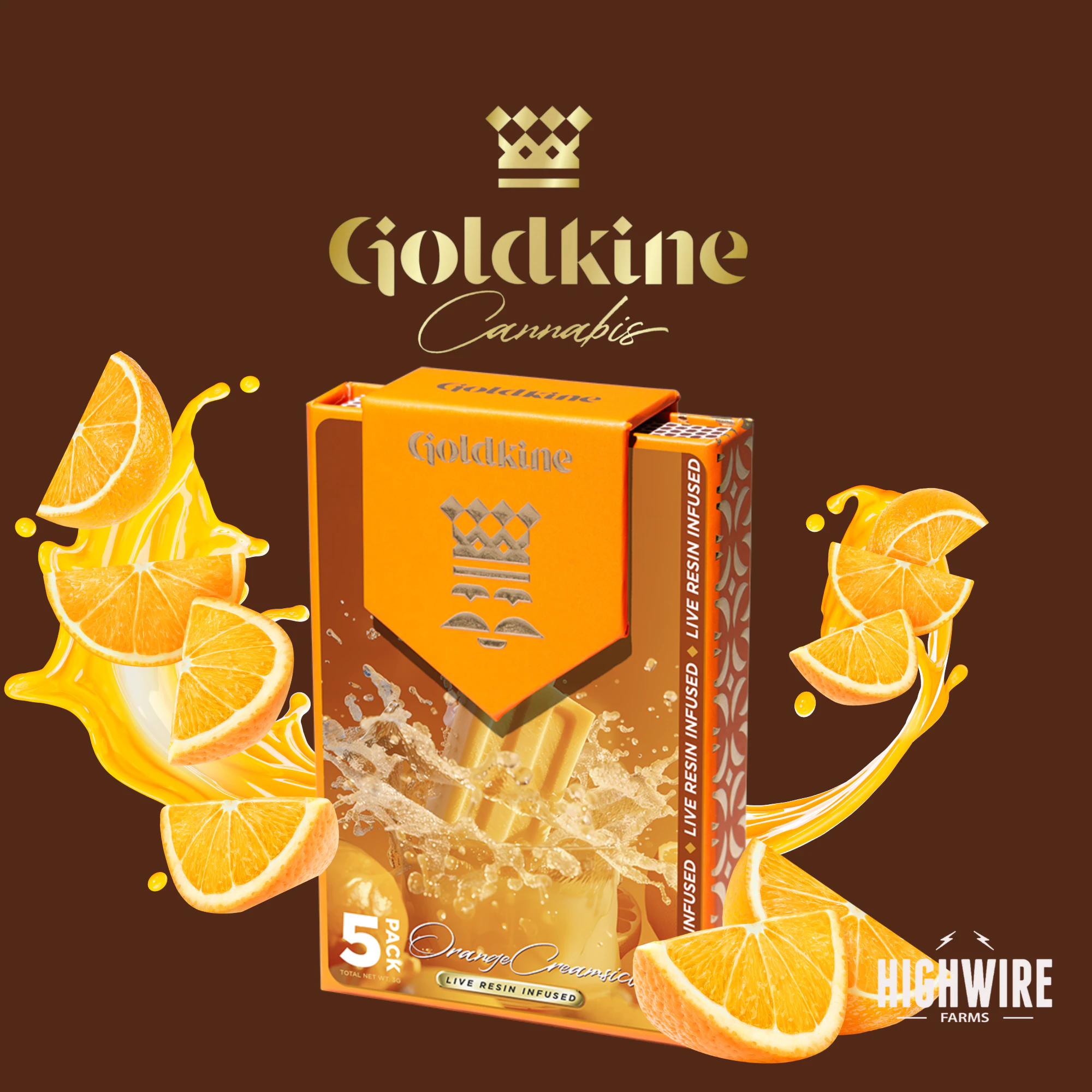 Goldkine - Goldkine Orange Creamsicle Infused Preroll Pack 3g (5x.6g) Main Image