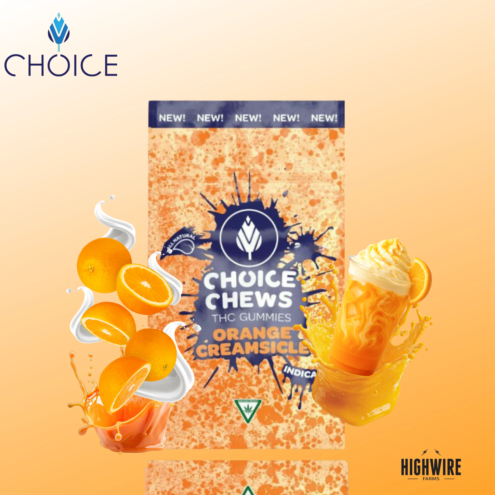 CHOICE - Choice Gummies Orange Creamsicle 200mg (Indica) Main Image