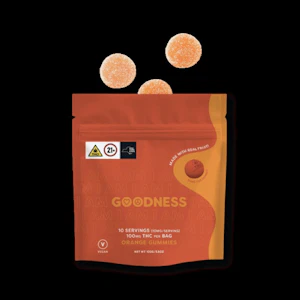 GOODNESS - Goodness | Orange Gummies 100MG THC per bag (10 mg/serving)