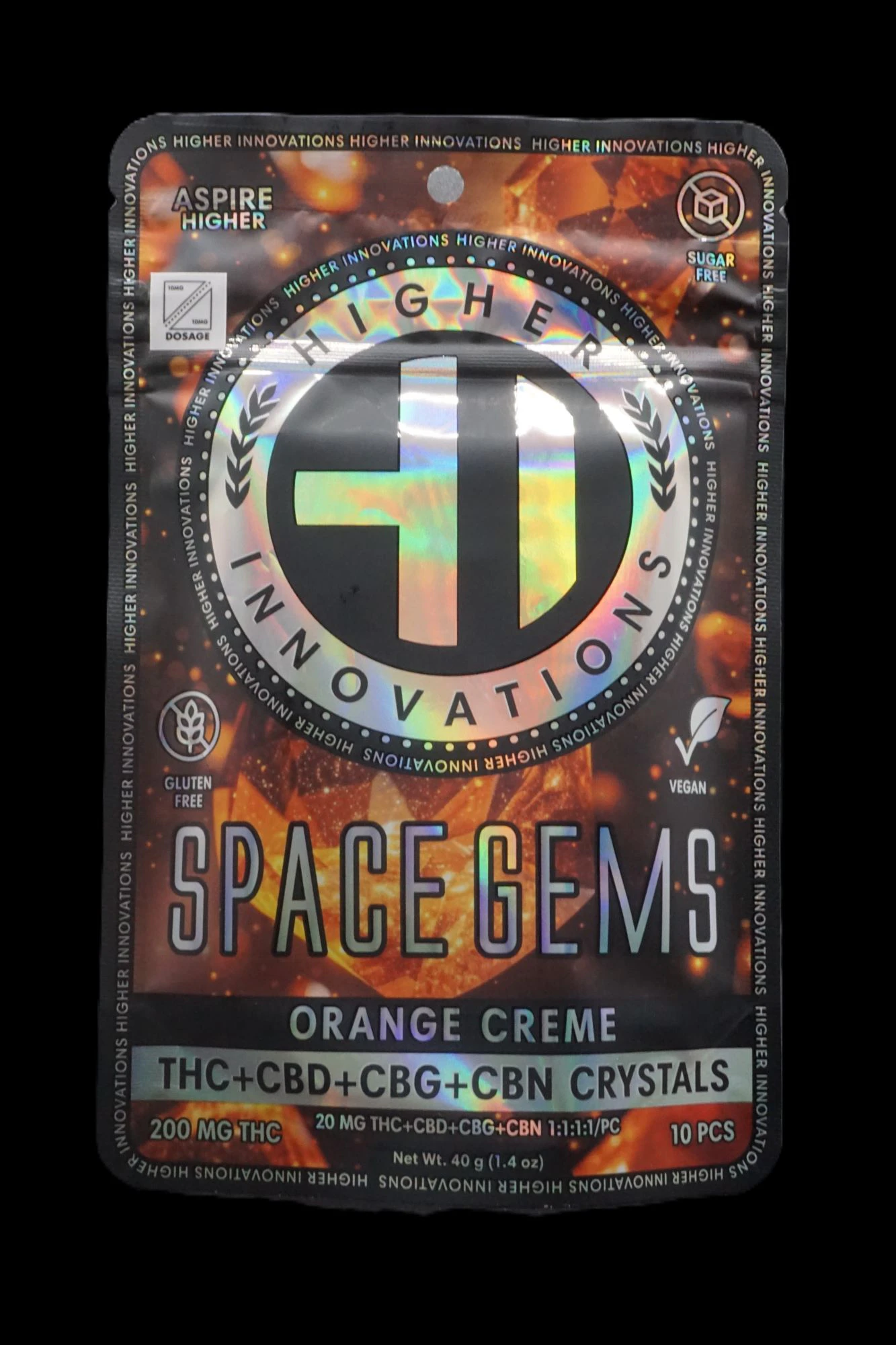 Higher Innovations - HI - Orange Creme Space Gems w CBD, CBG, CBN (Packs) Main Image