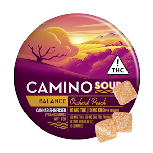 KIVA - Orchard Peach 1:1 (Balance) (H) | 10mg/100mg Sours Gummies  | Camino