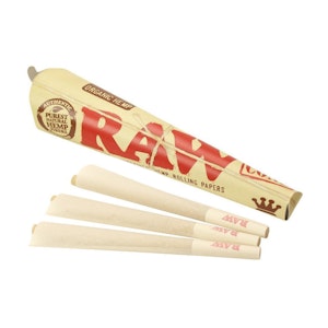 RAW - Organic Hemp Kingsize Cones - 3pk