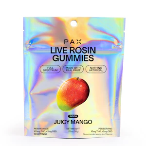 PAX - PAX | Juicy Mango (I) | Live Rosin Gummies | 100mg