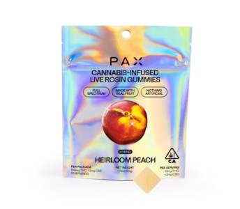 PAX - PAX Heirloom Peach Live Rosin Gummies 100mg