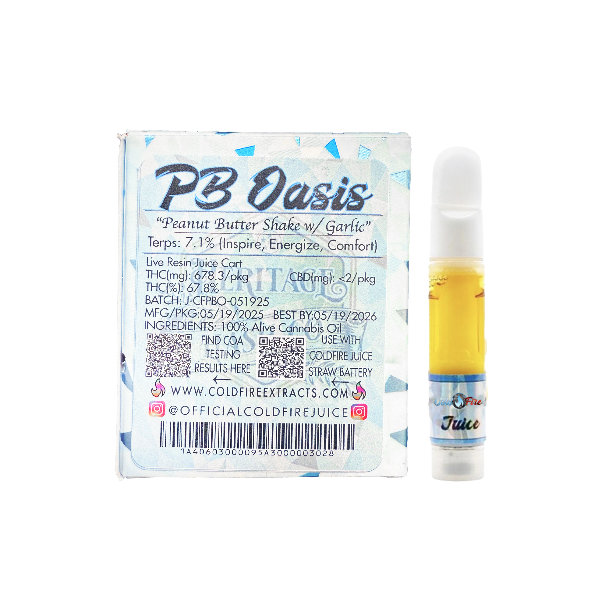 ColdFire x Heritage Hash Co. PB Oasis Live Juice Cart 1.0g