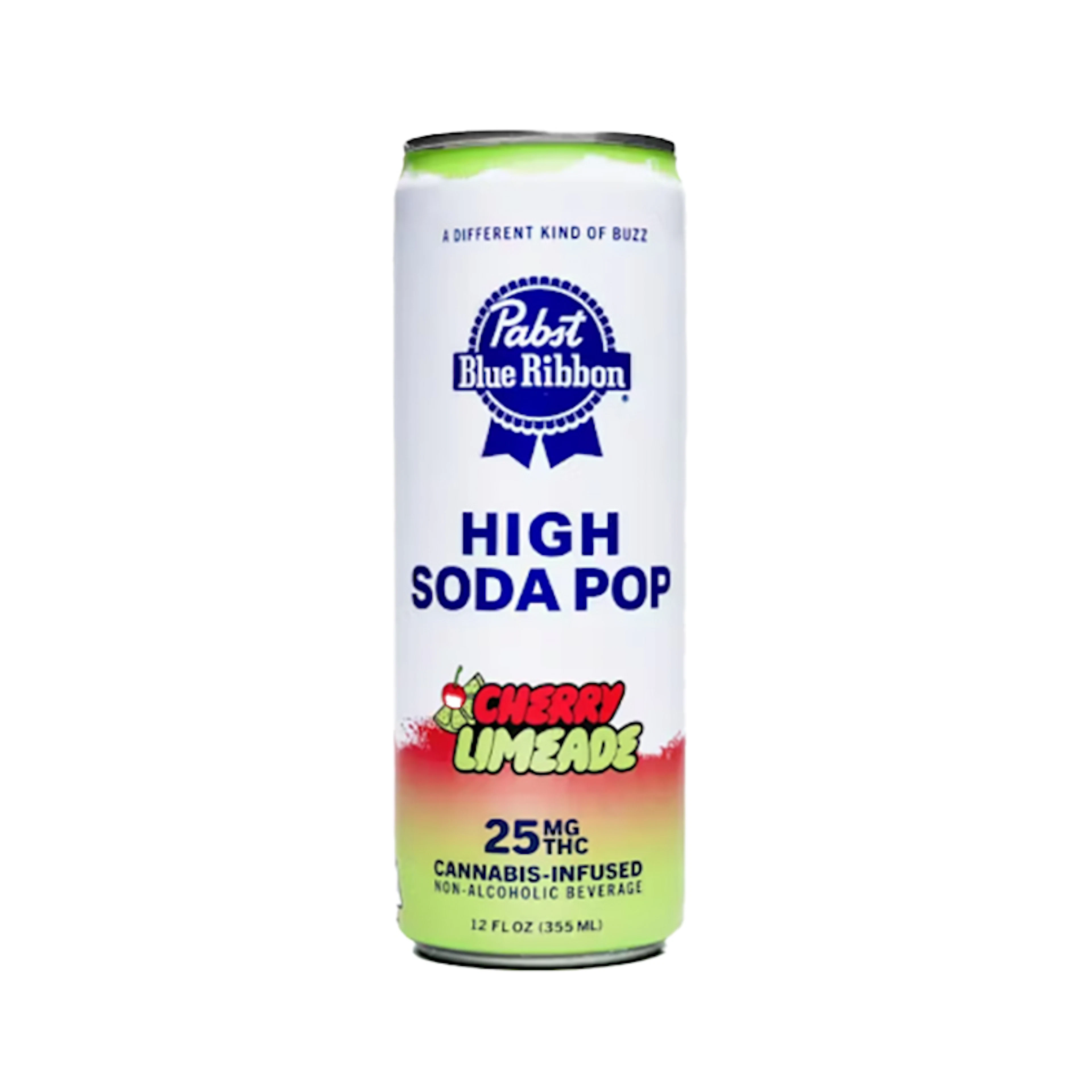 PABST Blue Ribbon Cherry Limeade Cannabis Infused High Soda 25mg