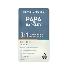 Papa & Barkley - Releaf Patch 3:1 | CBD Rich | Papa & Barkley