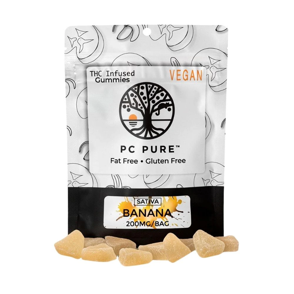 PC PURE - Banana 200mg Gummies (10x20mg) - PC PURE Main Image