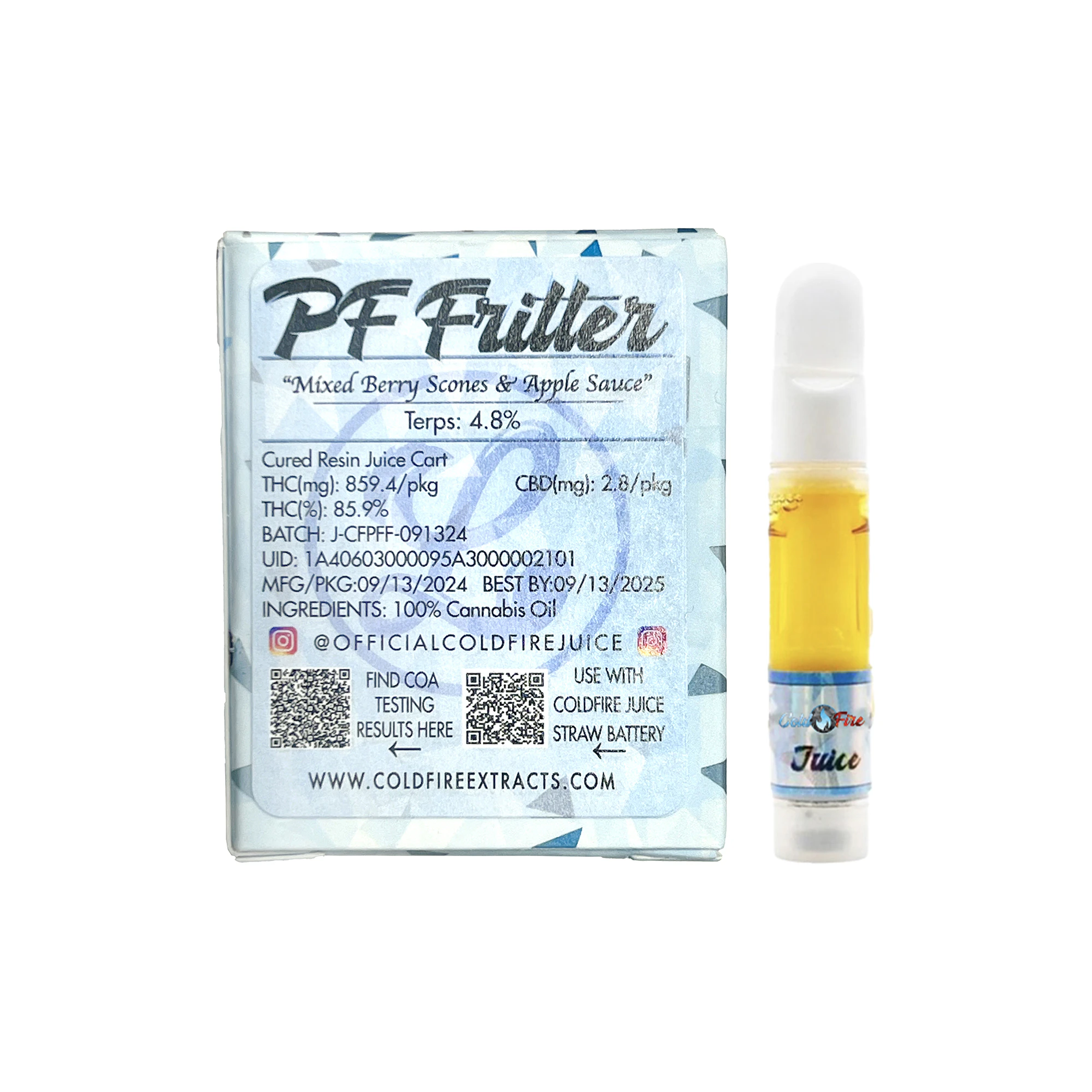 COLDFIRE Extracts - Coldfire x Lumpy's PF Fritter Juice Vape Cart 1.0g Main Image