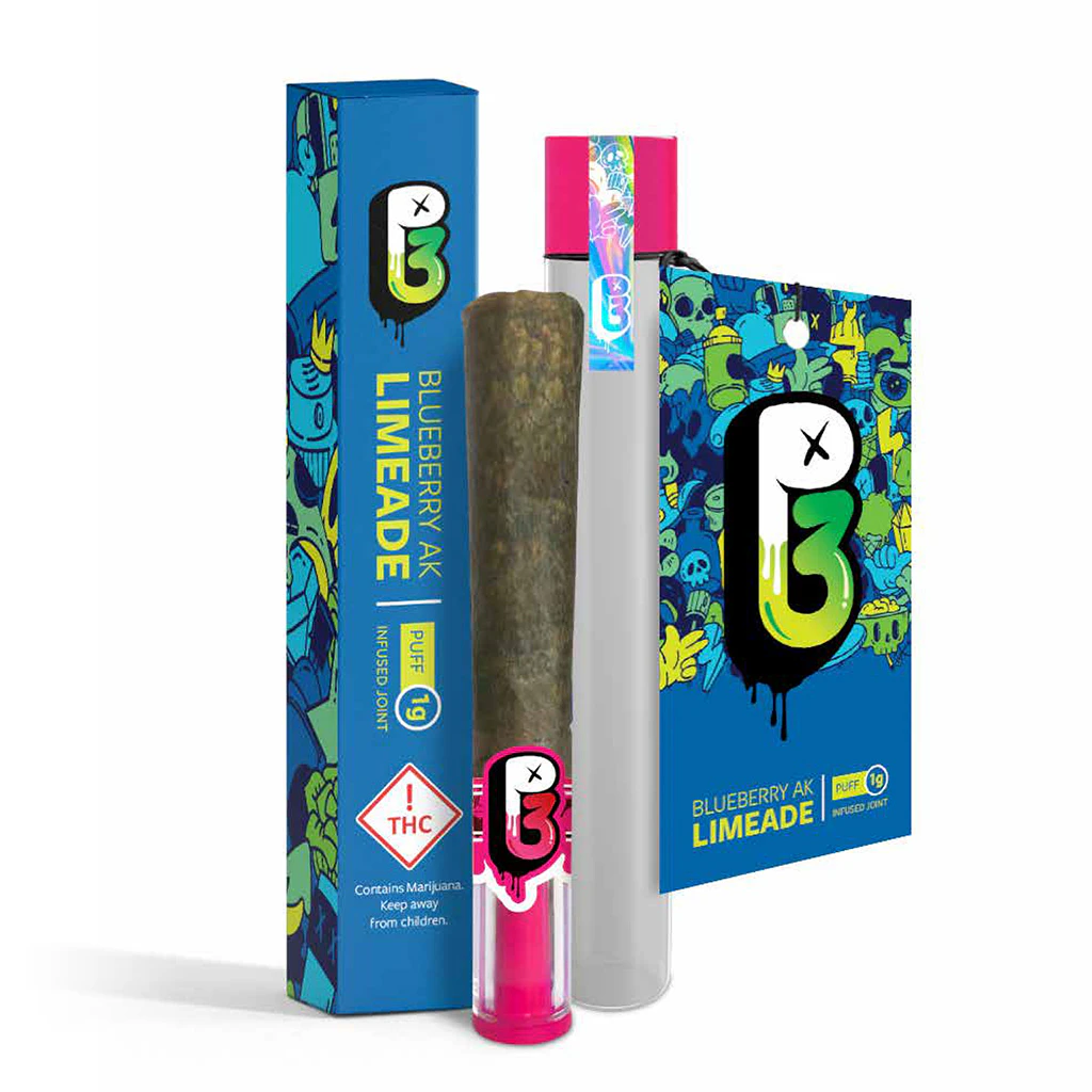 P3 - P3 - Blueberry AK Limeade - 1g - 39.7% THC - Infused Cones - Pre-Roll Main Image