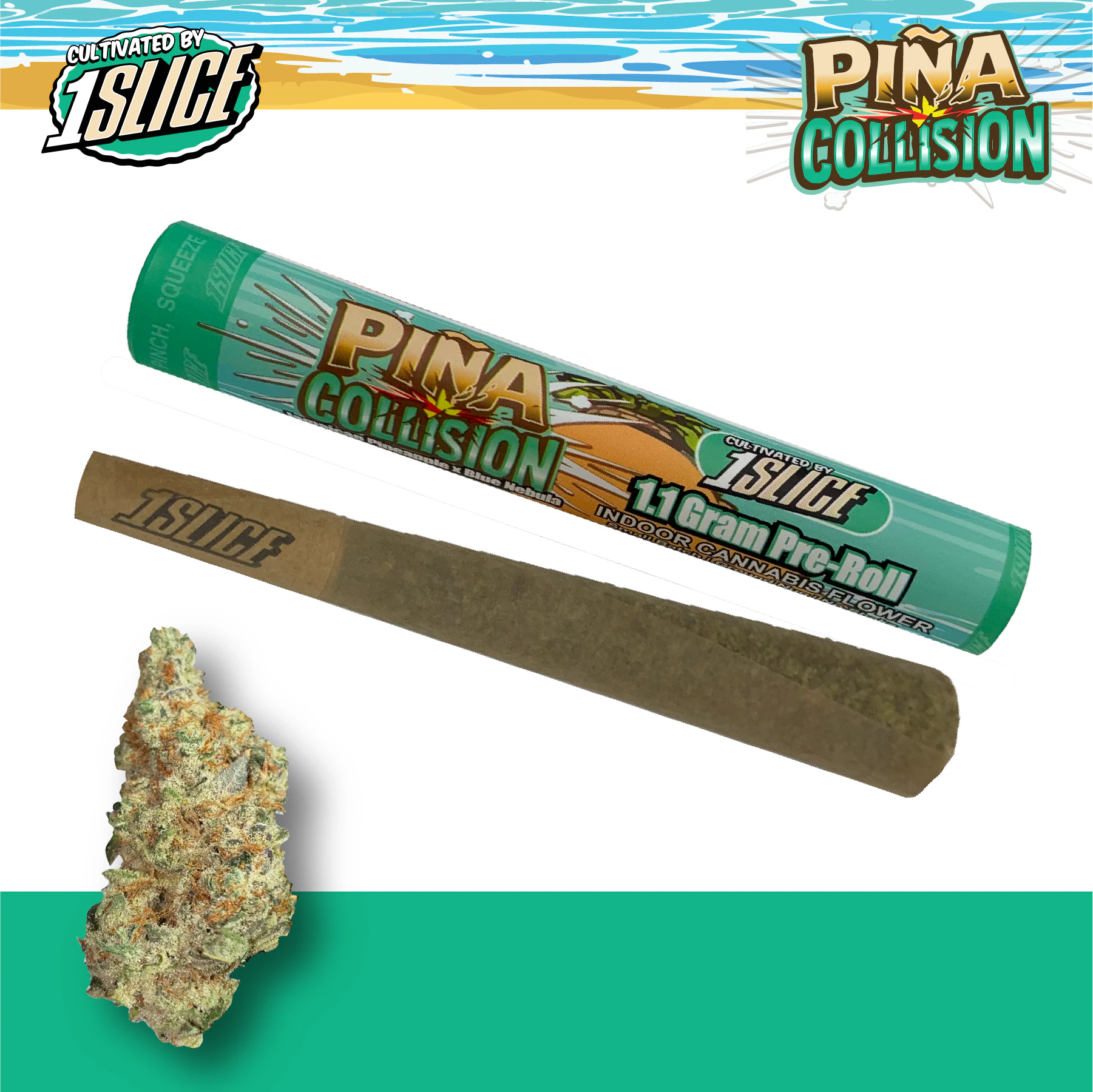 1Slice - 1Slice - Pina Collision - 19.2% THC - 1.1g - Pre-Roll Main Image