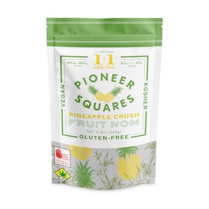 Pioneer Squares - Pioneer Squares | Pineapple Crush | Fruit Nom | 1:1 50mg THC : 50mg CBD