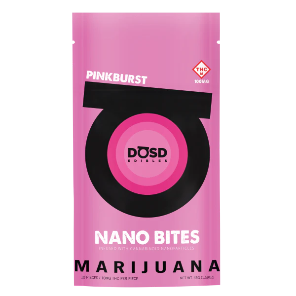 DOSD EDIBLES - DOSD EDIBLES - PINKBURST 100MG NANO BITES GUMMY Main Image