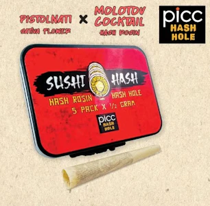 PICC - PICC | SUSHI HASH | PreRoll | HASH HOLE | PISTOLNATI x MOLOTOV COCKTAIL ROSIN | .5G 5-PACK (2.5G)