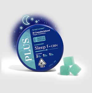 PLUS - PLUS - Edible - Cloudberry - Sleep 5:1:1 - THC:CBN:CBD - Rosin - 20PK - 100MG