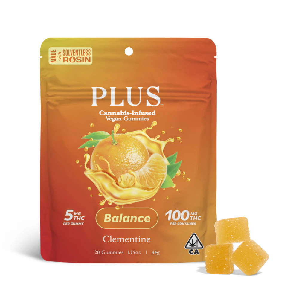 PLUS™️ Products - Clementime (Live Rosin) Gummies - 100mg (H) - PLUS Main Image