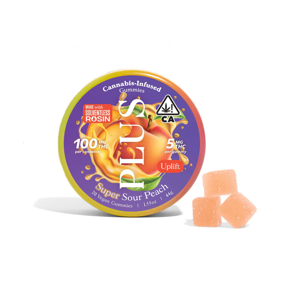 Plus - Super Sour Peach Rosin Gummies  Main Image