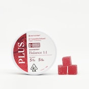 PLUS Products - Solventless Rosin Gummies - Balance 1:1 - Raspberry 200mg