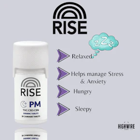 Rise PM Tablets 1:1:1 THC:CBD:CBN 200mg 20ct