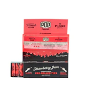 POP Strawberry Jam 1 1/4 Rolling Papers with Flavor Activated Tips