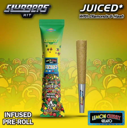 SLUGGERS HIT - SLUGGERS: Lemon Cherry Gelato .7g Infused Pre-Roll (H) Main Image