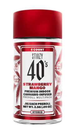 STIIIZY - STIIIZY: Strawberry Mango 40's Infused .5g Pre-Roll 5pk/2.5g (H) Main Image