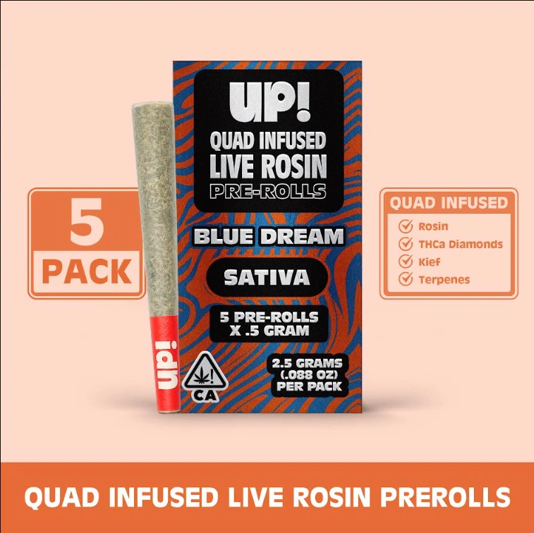 UP! - UP! Blue Dream Quad infused Pre-Rolls 5pk/2.5g (S) Main Image