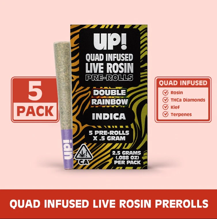 UP! - UP! Double Rainbow Quad infused Pre-Rolls 5pk/2.5g (I) Main Image