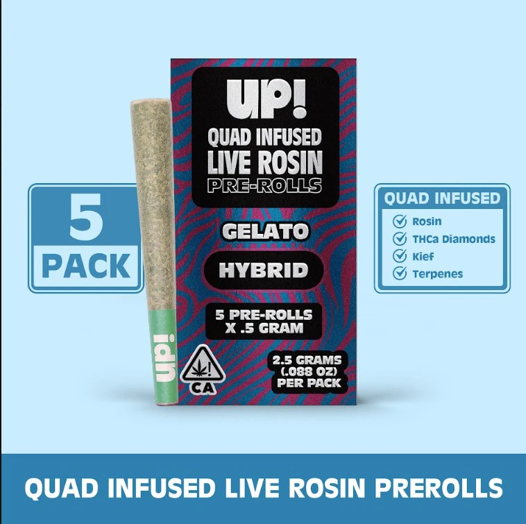 UP! - UP! Gelato Quad infused Pre-Rolls 5pk/2.5g (H) Main Image