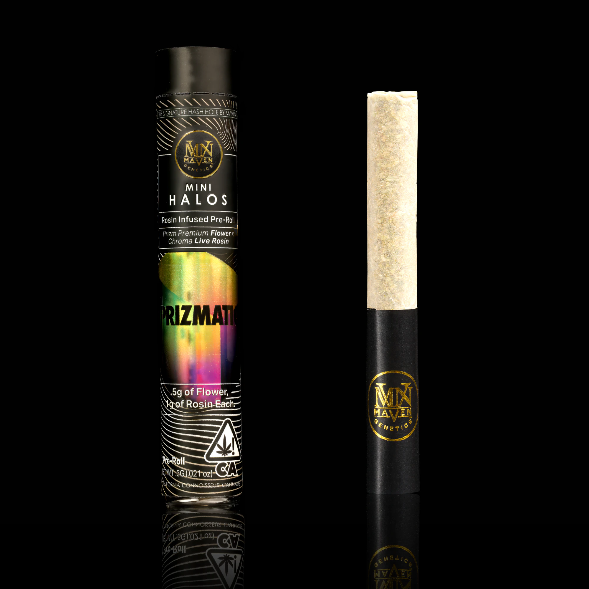 Maven Genetics - Maven | Infused Pre-Roll | Mini Halos | Prizmatic | .6g | Single Main Image