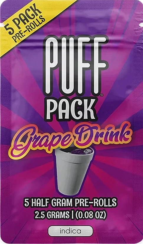PUFF - PUFF | Grape Drink | Premium Indoor | Preroll | 5 pk 2.5g  Main Image