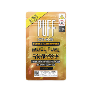 PUFF - Puff - Mule Fuel x Acapulco Gold - Bubble Hash Infused - .5g 5pk Joints 40.08% THC - Pre - Rolls