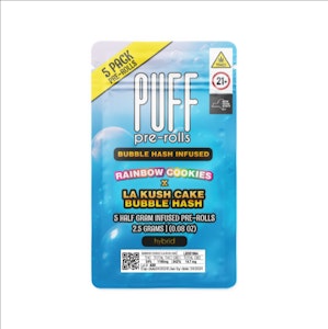 PUFF - PUFF - Rainbow Cookies x LA Kush Cake Bubble Hash - 5pk Infused Prerolls