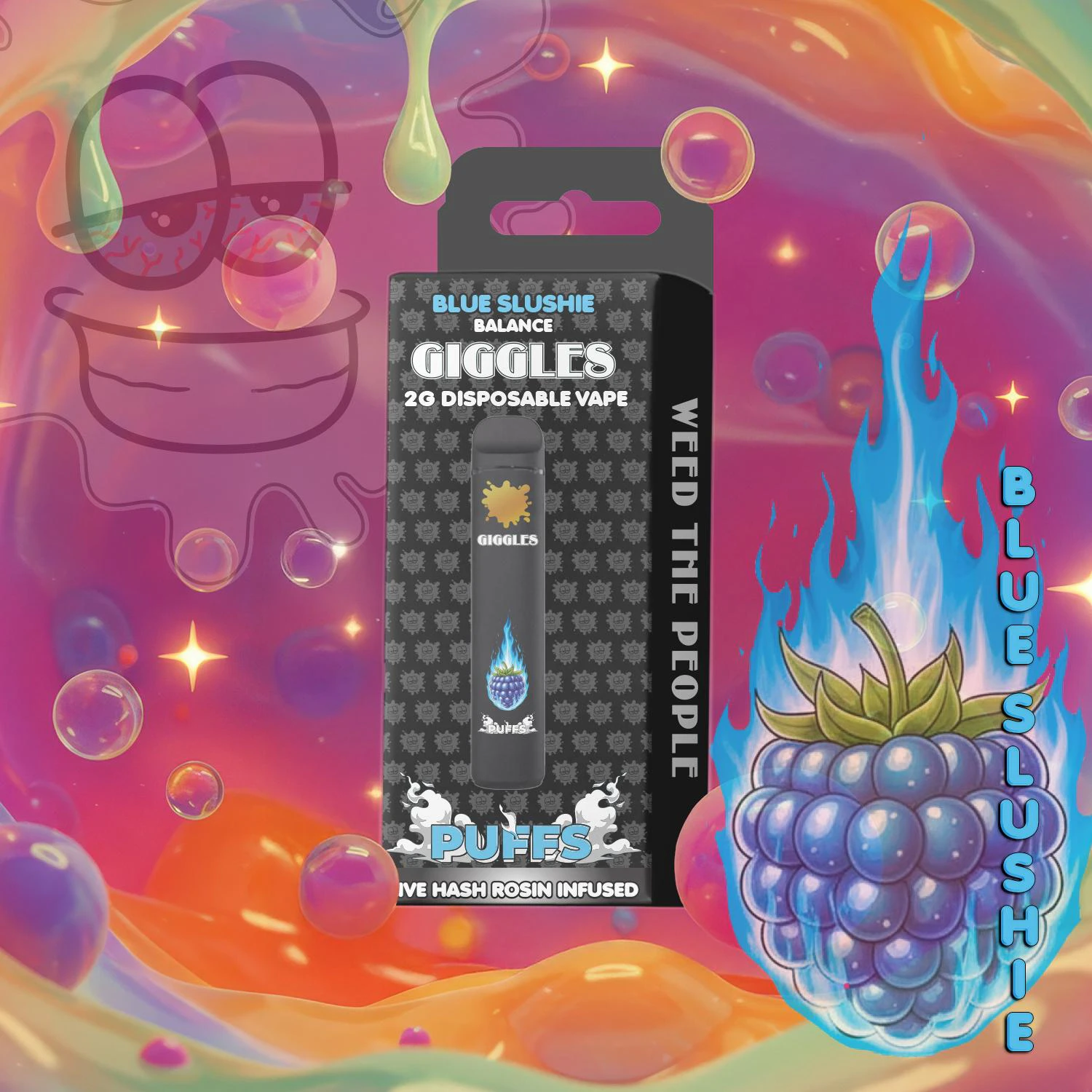 Giggles - Giggles Disposable - Blue Slushie Live Hash Rosin Infused - 2g Main Image